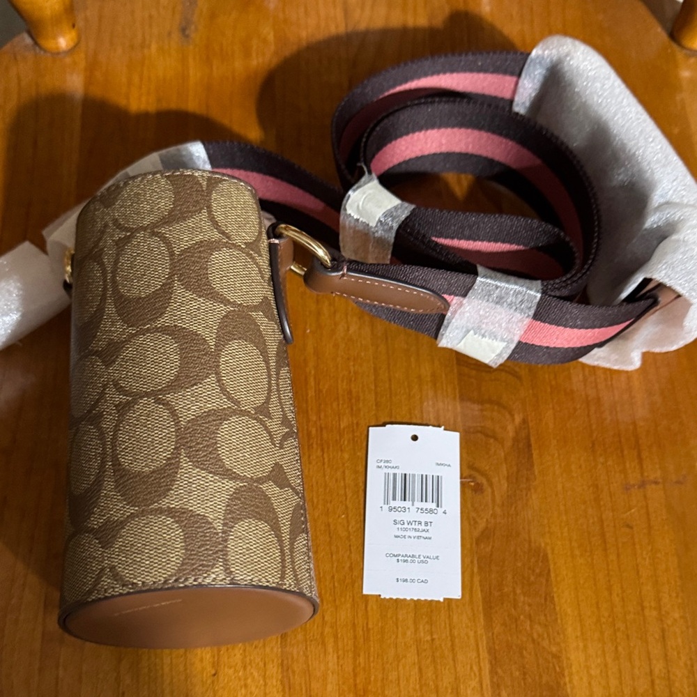 Coach Brown and Pink Cylinder Bag